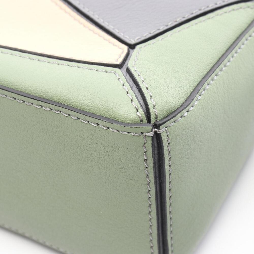 Loewe Puzzle Leather Beige Handbag Gray Bag Green - Picture 4 of 4